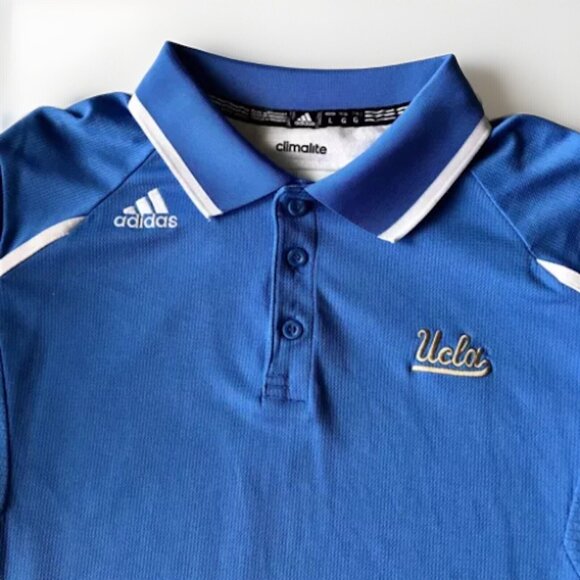 Adidas Climalite x UCLA Bruins Polo Shirt Men’s Size Large Blue Vented - Picture 3 of 7